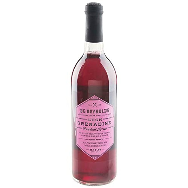 BG Reynolds Natural Tiki Cocktail Cane Syrup, Lush Grenadine, 750 ml, Packaging May Vary