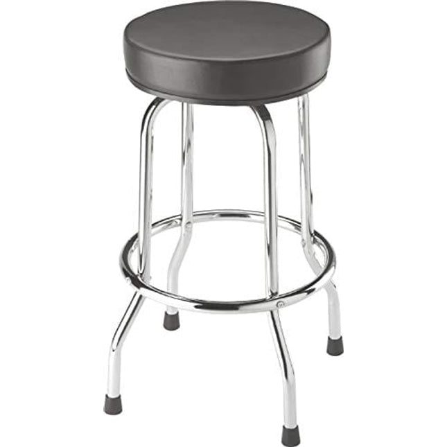 BIG RED Torin Swivel Bar Stool: Padded Garage/Shop Seat with Chrome Plated Legs, Black