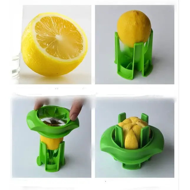 1PC Lemon & Lime Wedge Slicer Cutter to Garnish Food Lemon  Splitter Fruit Slicer Apple Separator Orange Cutter Enjoy Slices of Lemon and Lime Wedges in Seconds (Green)