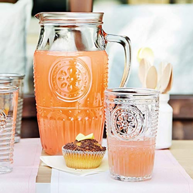 Bormioli Rocco Romantic Water Glass [Set Of 4] | 10.25 oz Premium Glass Set For Refreshments, Soda & Beverages | Italian Quality Glassware, Perfect For Dinner Parties, Bars & Restaurants