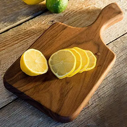 Brazos Home Dark Walnut Wood Cutting Board for Kitchen, Seasoned, Chopping Board, Wood Cheese Board, Charcuterie Platter, Ideal for Serving or Chopping Fruit, Vegetables, Cheese or Meat, 11x6, Small