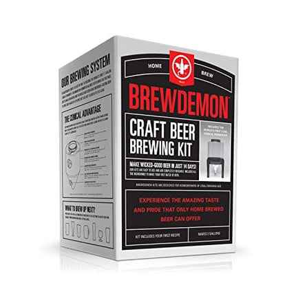 BrewDemon Craft Beer Brewing Kit with Bottles - Conical Fermenter Eliminates Sediment and Makes Great Tasting Home Made Beer