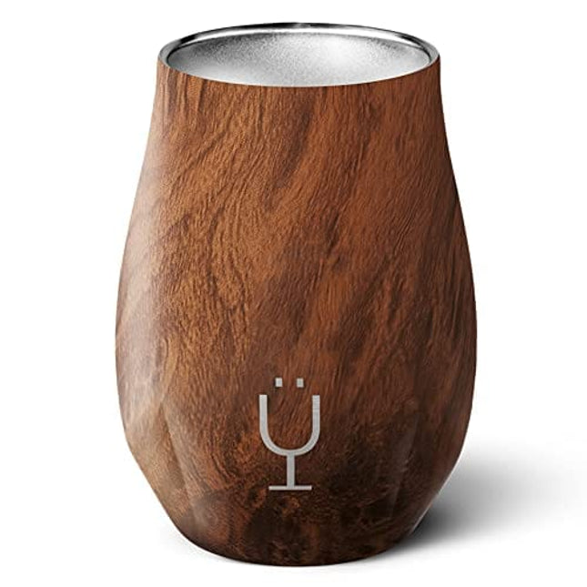 BrüMate NOS'R, Double-Wall Stainless Steel Whiskey Nosing Glass - 7 Oz (Walnut)