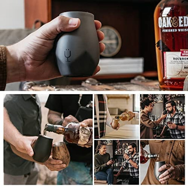 BrüMate NOS'R, Double-Wall Stainless Steel Whiskey Nosing Glass - 7 Oz (Walnut)