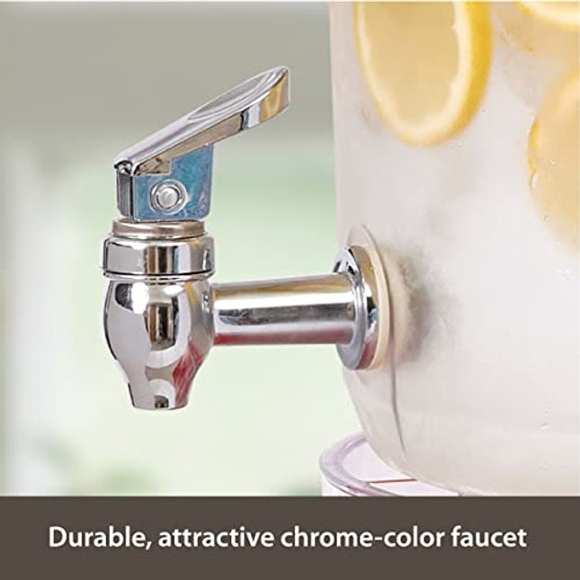 Buddeez Stand 2 Gallon Tritan Clear Large Plastic Parties Top Lid For Cups & Fruit w, Drink Dispenser With Spigot