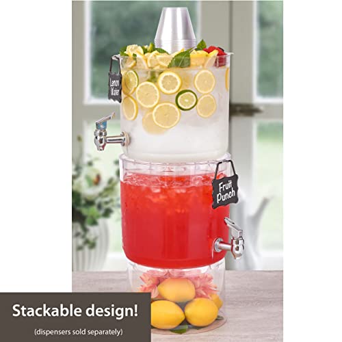 Drink Dispensers for Parties, 1 Gallon Plastic Drink Dispenser for Fridge  with F
