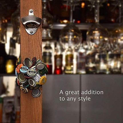 Beer Bottle Opener Wall Mounted with Magnetic Cap Catcher Wall Mount Bottle opener Magnet | Beer gifts for men | Father's day | Man cave decor accessories | Dad Birthday Gift