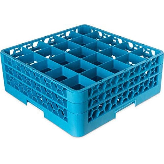 Carlisle FoodService Products RG25-214 OptiClean 25 Compartment Glass Rack with 2 Extenders, Blue