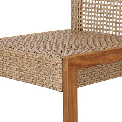 Christopher Knight Home Elon Outdoor Barstools - Wicker and Acacia Wood - Light Multi-Brown/Teak (Set of 2)