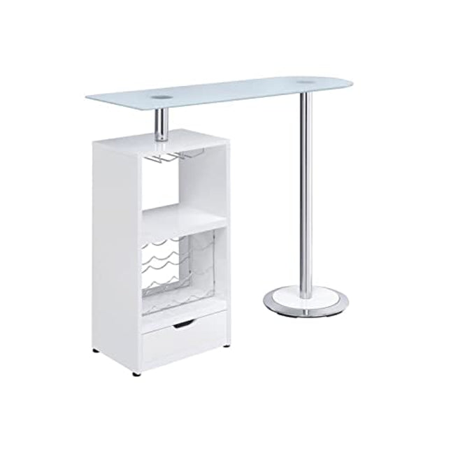 Coaster Furniture Bar Table W/Wine Storage White 120452