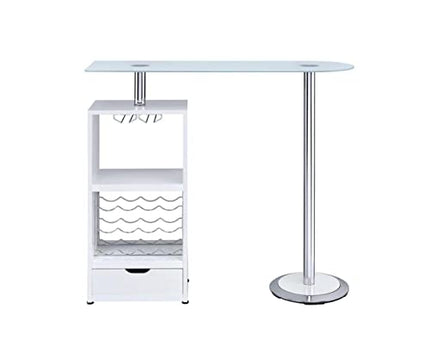 Coaster Furniture Bar Table W/Wine Storage White 120452