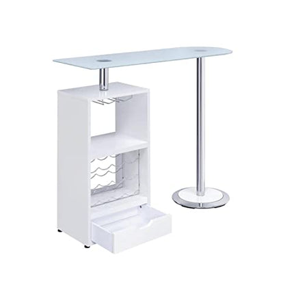 Coaster Furniture Bar Table W/Wine Storage White 120452