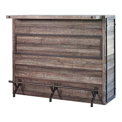 Coaster Furniture Rustic 5 Shelf Home Bar Cabinet Wine Storage Unit Aged Oak Dark Gunmetal 182071