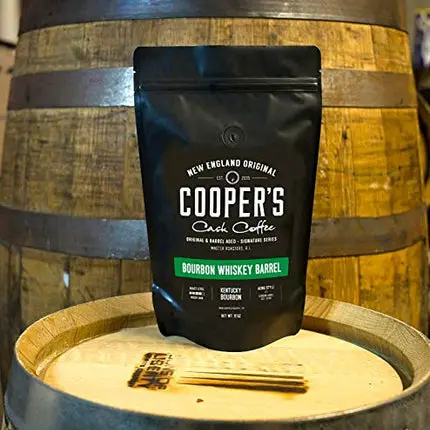 Bourbon Whiskey Barrel Aged Coffee - Whole Bean, Colombian Beans Aged in Kentucky Bourbon Whiskey Barrels - 12 oz Bags