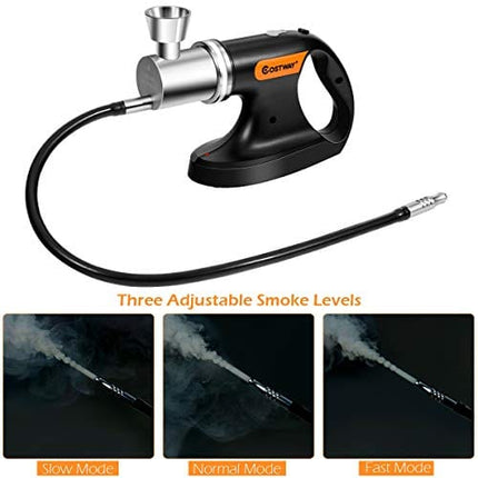 COSTWAY 2-in-1 Food Smoker Gun, Professional Handheld USB Cold Smoking Infuser and Vacuum Function, Portable Cocktail Smoke Gun with 3 Modes for Beverage, Cheese, Meat Smoker