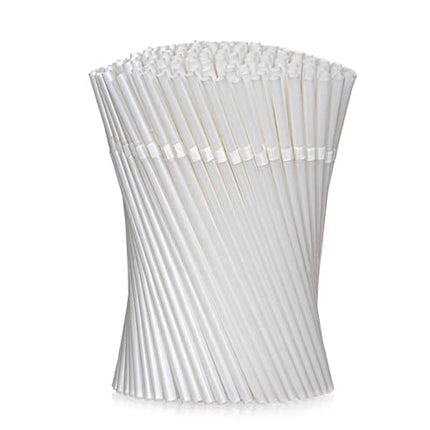 Crystalware Bulk Pack of 380 Flexible Plastic Drinking Straws - White, Individually Wrapped, Food-Safe BPA Free, 7.75 Inches Long (380 Straws)