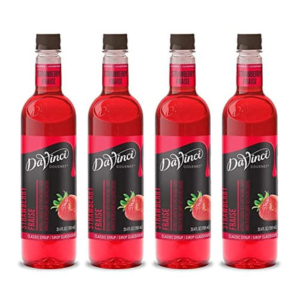 DaVinci Gourmet Classic Strawberry Syrup, 25.4 Ounce (Pack of 4)