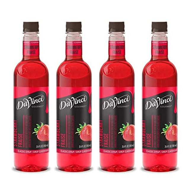 DaVinci Gourmet Classic Strawberry Syrup, 25.4 Ounce (Pack of 4)