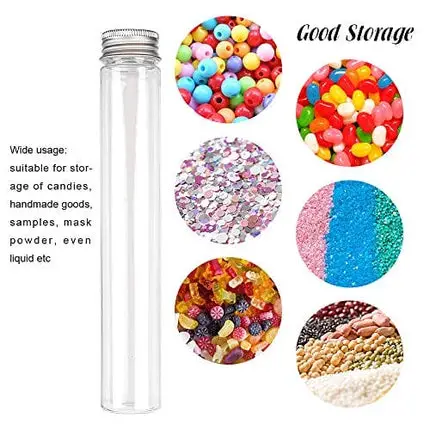 DEPEPE 18pcs 115ml Clear Flat Plastic Test Tubes with Screw Caps 30 x 180mm with 3 Funnels and 1 Brush, Large Test Tubes Containers for Bath Salt Candy Storage