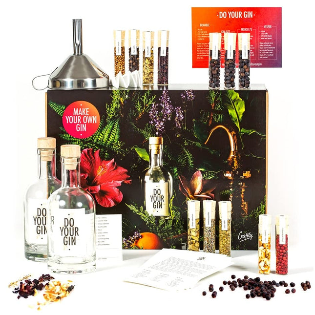 DIY Gin-Making Alcohol Infusion-Kit | Featured in Vogue | 12 Spices in Glass | Mixology-Set for Bartender | Perfect Vodka Gift for Men | DIY Kits for Adults | Bartender Kit | Gifts for Men and Women