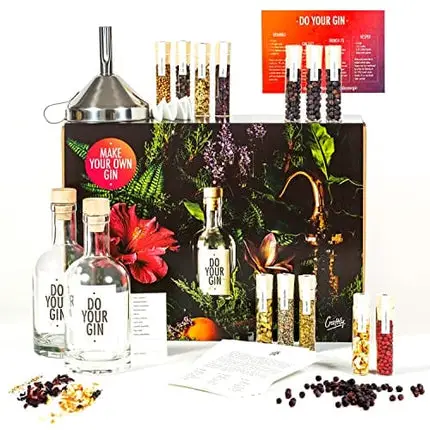 DIY Gin-Making Alcohol Infusion-Kit | Featured in Vogue | 12 Spices in Glass | Mixology-Set for Bartender | Perfect Vodka Gift for Men | DIY Kits for Adults | Bartender Kit | Gifts for Men and Women
