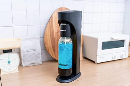 DrinkMate OmniFizz Sparkling Water and Soda Maker, Carbonates Any Drink Without Diluting It, CO2 Cylinder Not Included (Matte Black)