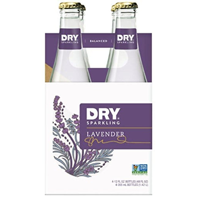DRY Lavender, Sparkling Soda, 12 Fl Oz Bottles, 4 Pack