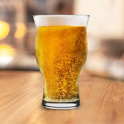 USA Made Nucleated Tulip Pint Glasses for Better Head Retention, Aroma and Flavor- 16 oz Ultimate Pint Glass for Beer Drinking- IPA Beer Glasses For Men- Cool Beer Glass Stackable Design- 4 Pack