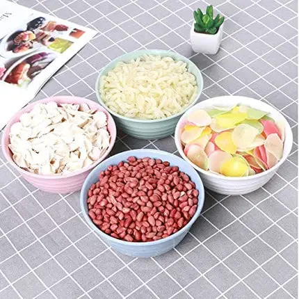 DUOLUV Unbreakable Cereal Bowls - Wheat Straw Fiber Lightweight Bowl Sets 4 - Dishwasher & Microwave Safe - for,Rice,Soup Bowls (30 OZ)