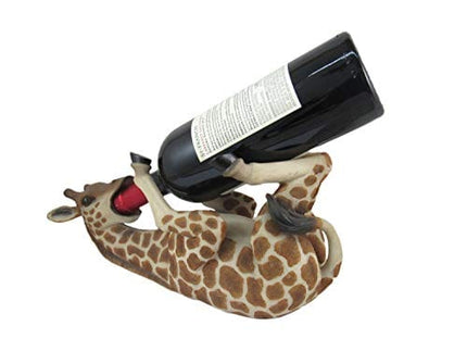 DWK "Tall Drink Giraffe Decorative Table Top Wine Bottle Holder | Home Bar Decor | Wine Accessories for a Wine Bar | Kitchen Organization | Great Gifts for Her - 13.5"