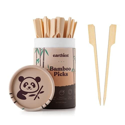 Wooden Skewers - Bamboo Sticks - Bamboo Skewers - Cocktail Picks - 4.5 Inch-Toothpicks For Appetizers - Bamboo Toothpicks (100 Pack) -Bamboo Picks for Food - Skewers for Fruit Kabab Sandwiches & BBQ