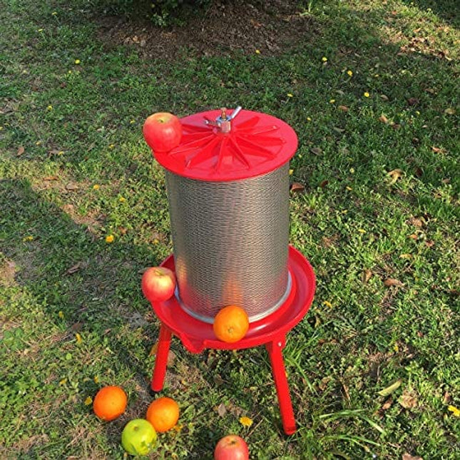 Hydraulic Fruit Wine Press - Electricity-Free/Water-powered Cider Wine Bladder Press, Natural Juice Making(5.3 Gallon, with Filter Bag/Splash Guard)