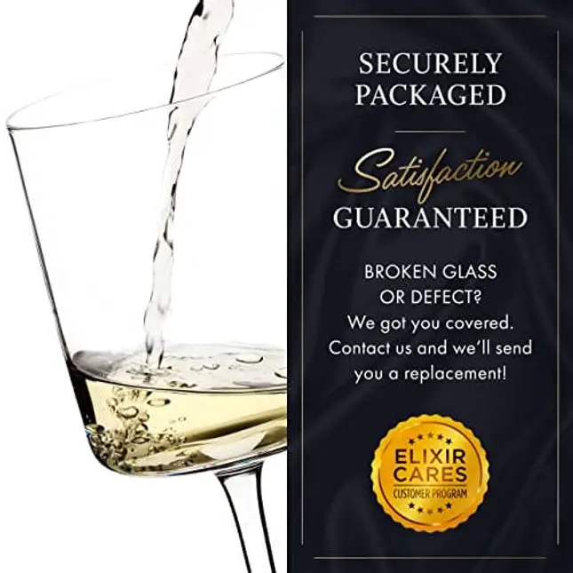 Edge Wine Glasses, Modern & Elegant Square Glass Set of 2, Large Red Wine or White Wine Glass - Unique Gift for Women, Men, Wedding, Anniversary - 14oz