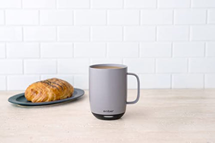 Ember Temperature Control Smart Mug 2, 14 Oz, App-Controlled Heated Coffee Mug with 80 Min Battery Life and Improved Design, Gray