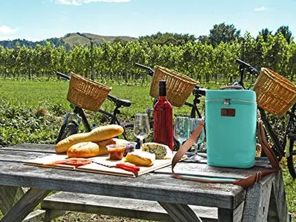 Enotek Wine Bag | Wine Carrier 2 Bottle | Insulated Wine Tote Bag | Wine Travel Bag | Wine Cooler Bag | Wine Totes and Carriers | Wine Bags for Travel | Leak Proof Wine Purse | Two Bottles - Turquoise
