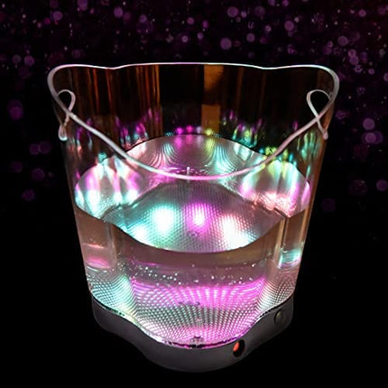 LED Ice Bucket - Portable Colorful Gradient Ice Bucket 6 Liter,Great for Home Bar, Chilling Beer, Champagne and Wine (Four Leaved Clover-1pcs)