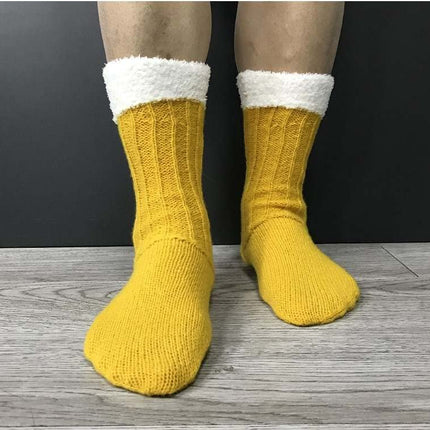 Fat Uncle Beer Mug Socks | Funny Knitted Beer Socks with Handcrafted Handle | Novelty Gift
