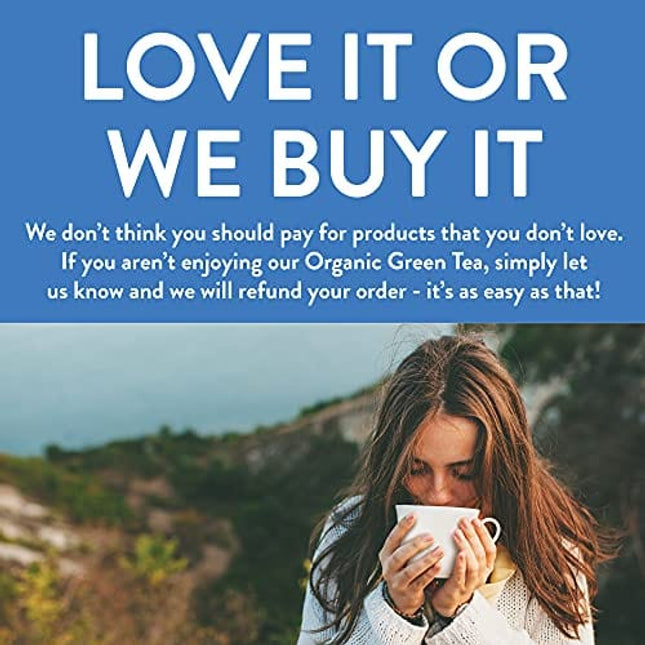 Organic Green Tea Bags | 100 Tea Bags | Eco-Conscious Tea Bags in Kraft Bag | by FGO