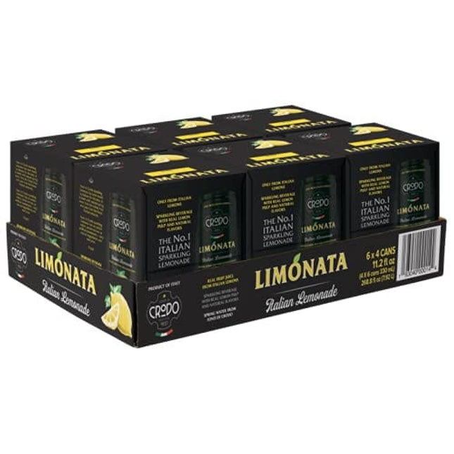 Fonti Di Crodo Limonata, Italian Sparkling Lemonade, 11.2 Oz. Cans (Pack of 24)