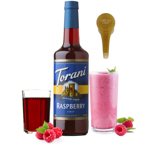 Torani Sugar Free Raspberry Syrup for Coffee 25.4 Ounces Syrups for Co ...