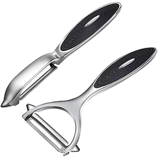 Potato, Vegetable, Apple Peelers for kitchen, Fruit, Carrot, Veggie, Potatoes Peeler, Y-Shaped and I-Shaped Stainless Steel Peelers, with Ergonomic Non-Slip Handle & Sharp Blade, Good Durable (2PCS)