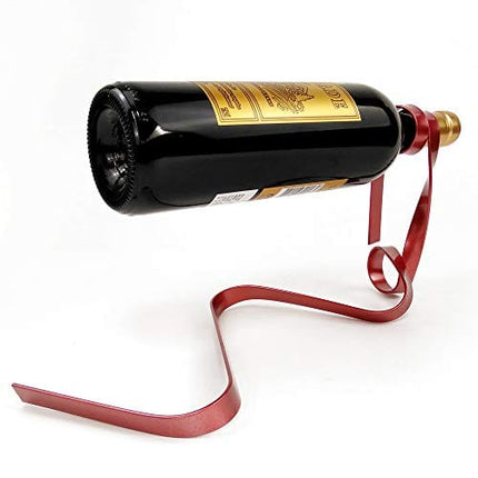 Magic Floating Wine Bottle Holder Anti Gravity Suspension Wine Rack Iron Ribbon Wine Holder for Single Bottle Tabletop Wine Display Rack