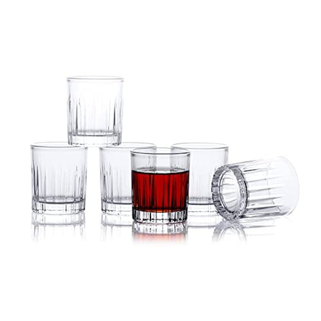 Shot Glasses set of 6,Funnlyboxx Ronnd 2oz Heavy Base Shot Glass,Cute Shot Glasses/Crystal Shot Glasses/Tequila Glasses (Clear)