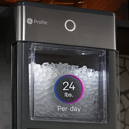 GE Profile Opal | Countertop Nugget Ice Maker with Side Tank | Portable Ice Machine with Bluetooth Connectivity | Smart Home Kitchen Essentials | Stainless Steel Finish | Up to 24 lbs. of Ice Per Day