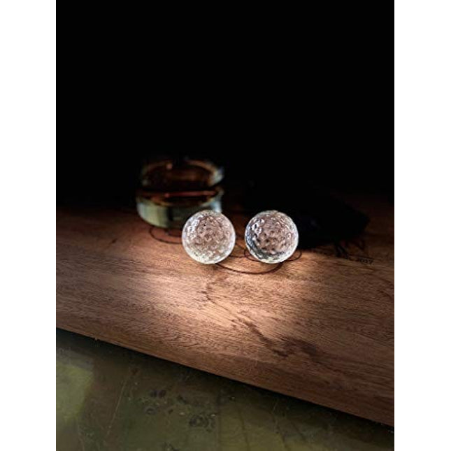 Golf Ball Whiskey Chillers and Pouch for Freezer - Set of 2 - Crystal Glass Whiskey Stones for Chilling Vodka, Whiskey, and Scotch - Each Stone Keeps Your Drinks Cool and Unique - for Men and Women