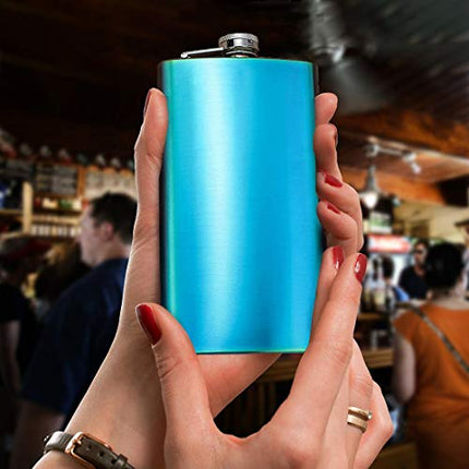 GENNISSY Silver 18/8 Stainless Steel 12OZ Hip Flask - Flasks for Liquor with Funnel(Multicolor)