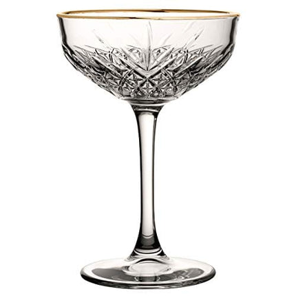 Ginsanity Timeless Roaring 20's Gold Rimmed Vintage Coup/Champagne/Cocktail Glass - 270ml