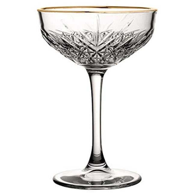 Ginsanity Timeless Roaring 20's Gold Rimmed Vintage Coup/Champagne/Cocktail Glass - 270ml