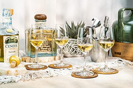 Tequila Tasting and Sipping Glasses | Tequila Tasting Collection | Set of 4 | 5.5 oz Crystal Snifter Copitas for Drinking Blanco, Reposado, Anejo Tequilas | Liquor and Spirits Glassware Sippers