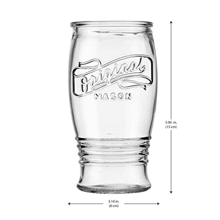 Glaver's Pilsner Glasses 16 Oz. Beer Glasses, Set Of 4 Tall Original Mason Glasses, Wheat Beer Pint Glasses, Drinking Cups For Juice, Smoothies, Beverages, Cocktail Drinkware, Dishware Safe.
